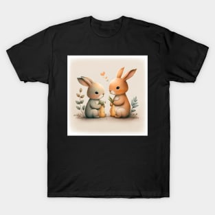 Adorable Rabbit Holding Carrots T-Shirt